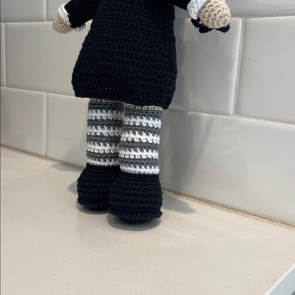 Handcrafted Wednesday Doll Crochet Decor Toy Addams Family - Picture 3 of 12